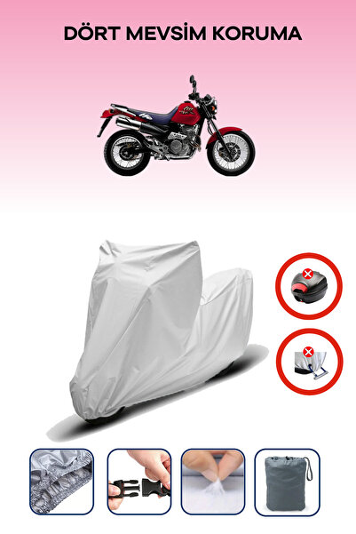 Breen قفل حقيبة خلفية باللون الرمادي غير متوافق مع قماش الدراجة النارية المتوافق مع هوندا SLR 650، 4 مواسم