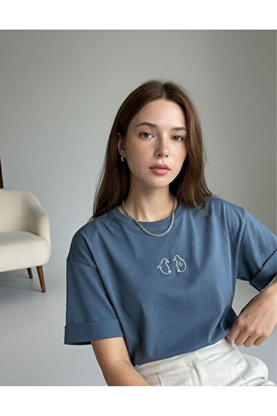 BW Bravely Wear تي شيرت PENGUEN مطبوع الأساسي للسيدات