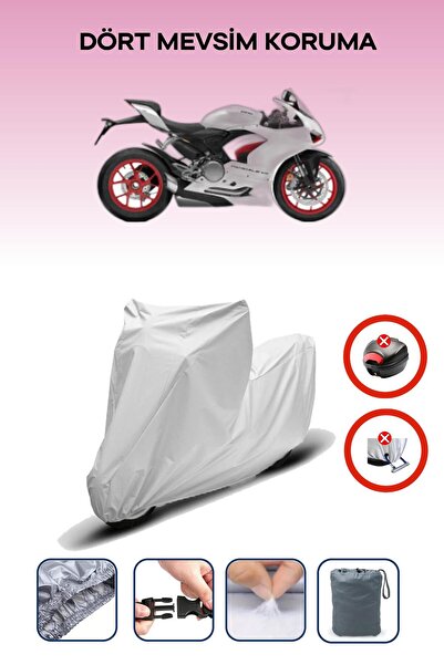 Breen حقيبة خلفية رمادية اللون متوافقة مع دراجة دوكاتي بانيجالي آر، قماش للدراجات النارية، 4 مواسم