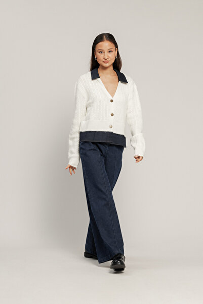 Nisan CARDIGAN TRICOT DETALIAT DE JEANS