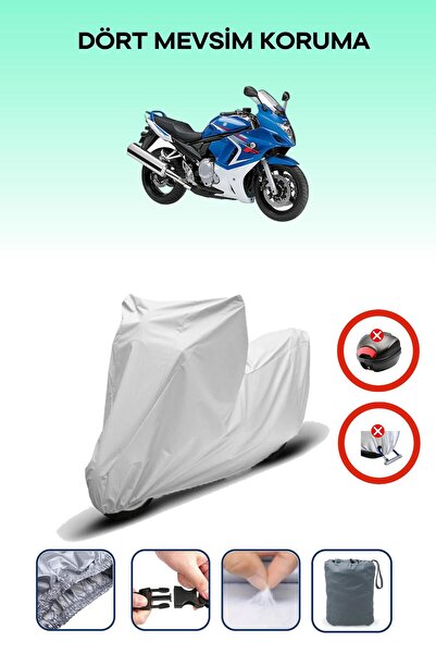 Breen قفل حقيبة خلفية رمادي اللون غير متوافق مع سوزوكي GSX 650 F، قماش دراجة نارية متوافق، 4 مواسم