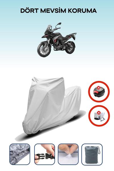 Breen قفل حقيبة خلفية رمادي اللون غير متوافق مع قماش دراجة نارية متوافق مع Benelli TRK 251، 4 مواسم