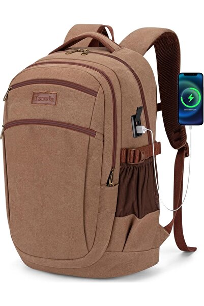 Tzowla Vintage Canvas Laptop Backpack for Men and Women