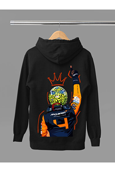 MAGORS LANDO NORRIS 2025 F1 CHAMPION, BUMBAC IMPRIMAT, Mânecă lungă, cu căptușeală din fleece 3 fire, Hanorac F1