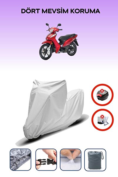 Breen قفل حقيبة خلفية رمادي اللون غير متوافق مع قانون FOX، قماش متوافق مع الدراجات النارية، 4 مواسم