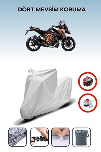 Breen قفل حقيبة خلفية باللون الرمادي غير متوافق مع KTM 1290 Super Duke GT، قماش متوافق مع الدراجات النارية، 4 مواسم