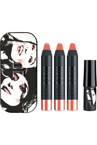 NUDESTIX Set mini balsam de buze și obraji Founders Kit Gel Color, 3 x 2,5 ml, Tay Tay, Ally, J Mama, 3 x 2,5 ml