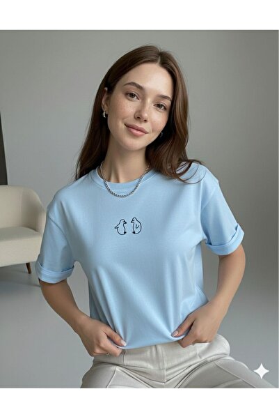 BW Bravely Wear تي شيرت PENGUEN مطبوع الأساسي للسيدات