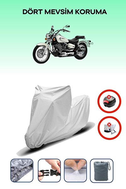 Breen قفل حقيبة خلفية رمادي اللون غير متوافق مع ياماها XVS 250 دراج ستار، قما...