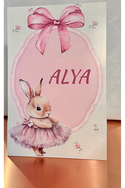 Nice events Pembe tavşanlı karşılama panosu ayaklı 75*50