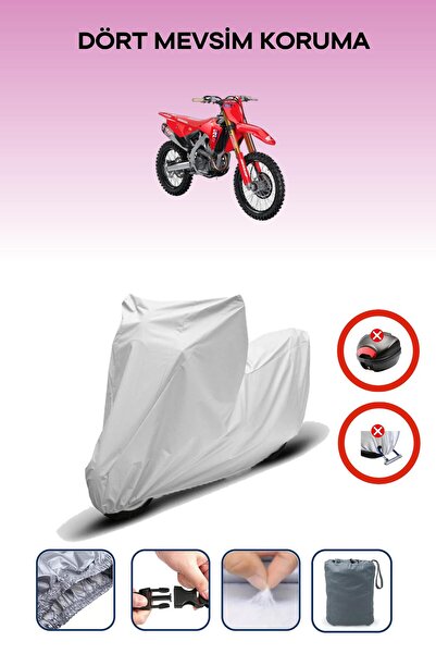 Breen قفل حقيبة خلفية رمادي اللون غير متوافق مع هوندا CRF 250 R، قماش دراجة نارية متوافق، 4 مواسم