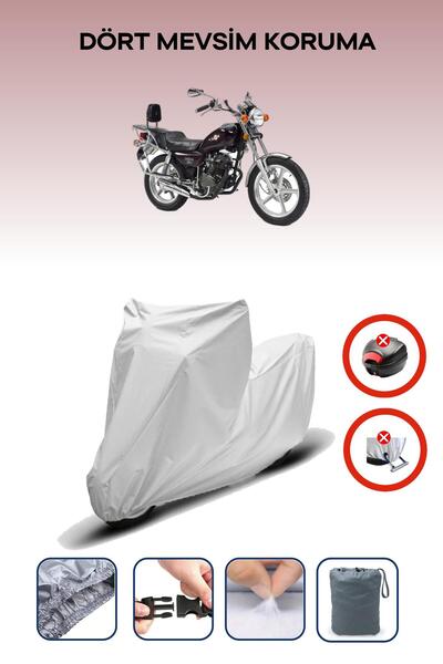 Breen حقيبة خلفية رمادية اللون متوافقة مع كانوني سيهان 150، قماش متوافق مع الدراجات النارية، 4 مواسم