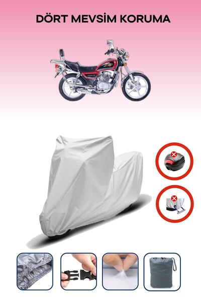 Breen قفل حقيبة خلفية رمادي اللون غير متوافق مع فالكون كومفورت 150، قماش متوافق مع الدراجات النارية، 4 مواسم