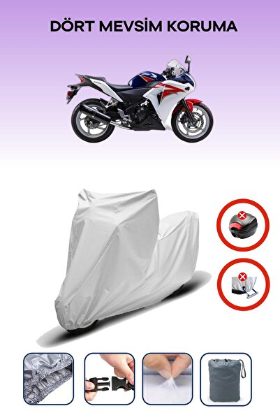 Breen قفل حقيبة خلفية رمادي اللون غير متوافق مع هوندا CBR 250 R، قماش دراجة نارية متوافق، 4 مواسم