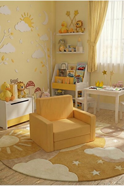 LENSA HOME سرير أطفال كامل من الإسفنج قابل للطي (0-4 سنوات) أصفر