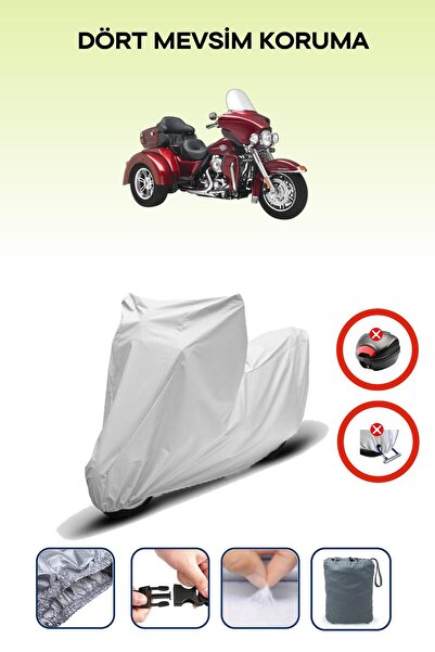 Breen قفل حقيبة خلفية رمادي اللون غير متوافق مع دراجة نارية هارلي ديفيدسون تر...