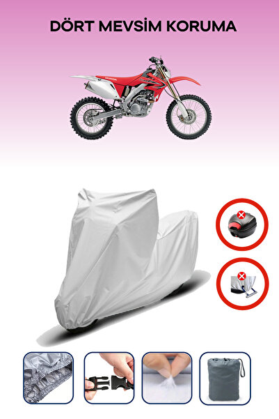 Breen قفل حقيبة خلفية رمادي اللون غير متوافق مع هوندا CRF 250 X، قماش دراجة نارية متوافق، 4 مواسم