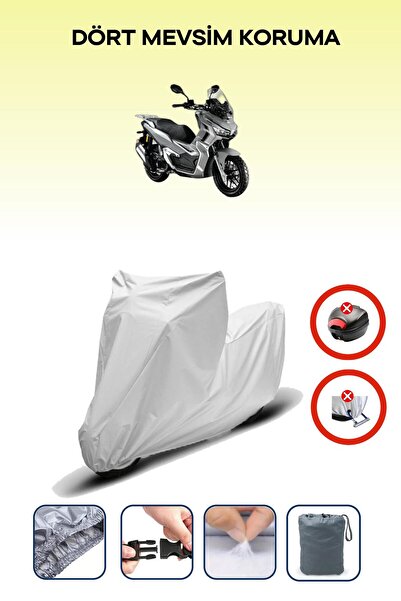 Breen حقيبة خلفية رمادية اللون متوافقة مع RKS Velloce 150، قماش متوافق مع الدراجات النارية، 4 مواسم