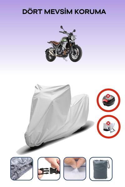 Breen قفل حقيبة خلفية رمادي اللون غير متوافق مع Jawa RVM 500 Scrambler، قماش ...