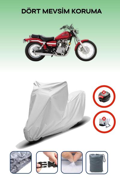 Breen قفل حقيبة خلفية رمادي اللون غير متوافق مع قماش الدراجة النارية المتوافق مع Honda CMX 250 Rebel، 4 مواسم