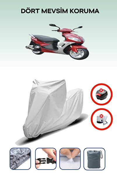 Breen حقيبة خلفية رمادية اللون متوافقة مع قماش دراجة نارية متوافق مع كوبا أبريكوت 125، 4 مواسم