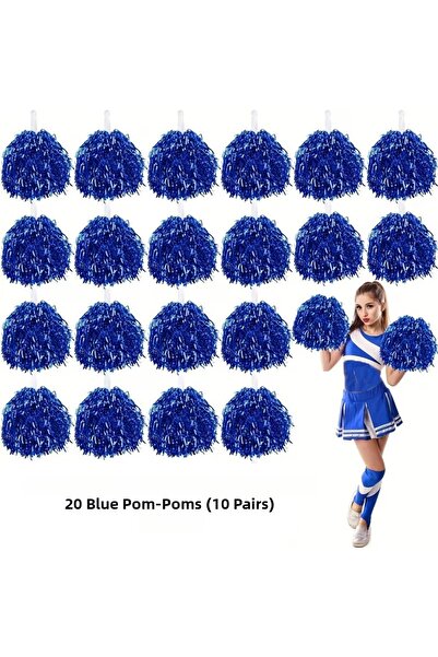 Store 10 Pairs (20 Pieces) Blue Color April 23 May 19 October 29 School Show Pom-Poms