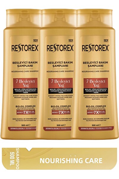 Restorex 500 ml 3 bucăți de șampon de îngrijire - 7 uleiuri nutritive
