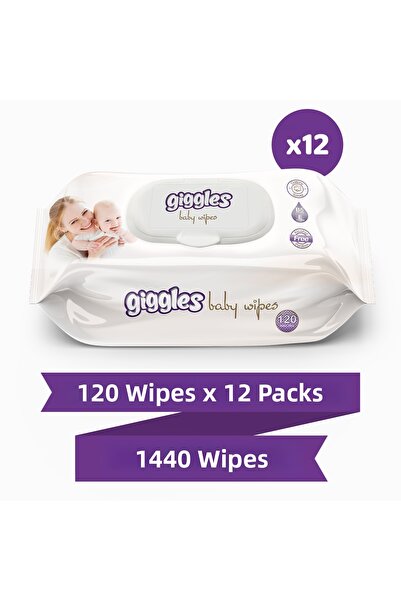 giggles مناديل مبللة للأطفال 120 قطعة 12 عبوة 1440 منديل