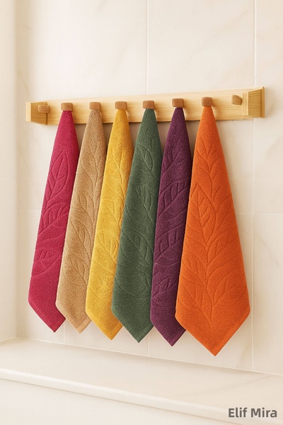 Elif Mira Set de 6 prosoape colorate pentru față 50x90 cm Velora