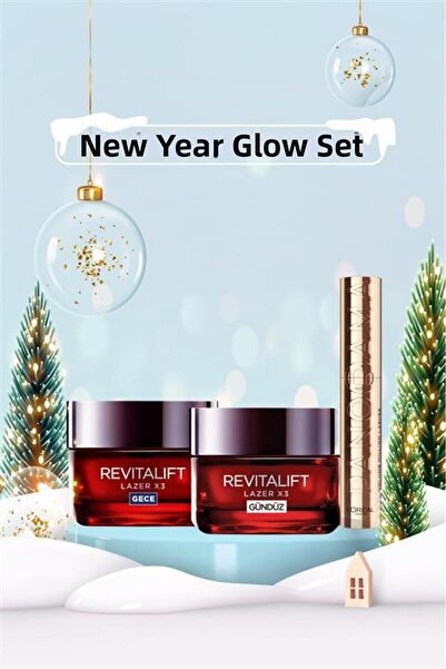 L'Oreal Paris New Year Care Set Panorama Black Mascara & Revitalift Laser Day...