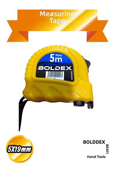 BRATİ HAND TOOLS Professional Tape Measure 5 Meters 19mm Double Stop System 12 Pieces