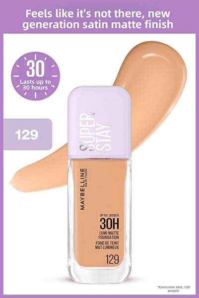 Maybelline New York كريم أساس سوبر ستاي لومي مات - 129