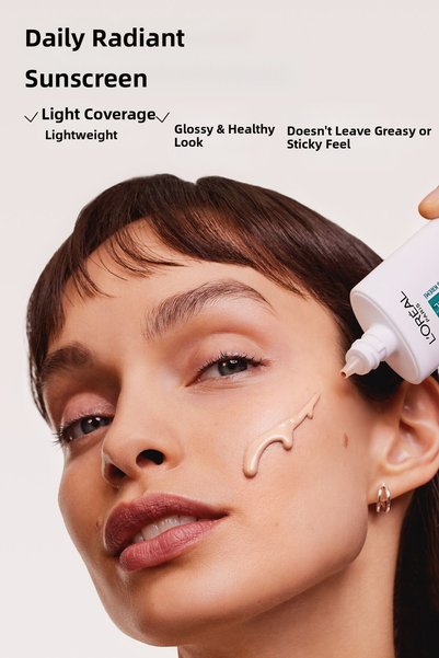 L'Oreal Paris برايت ريفيل SPF 50+ سائل ملون مضاد للبقع الداكنة واقي شمسي يومي للوجه 50 مل - فاتح
