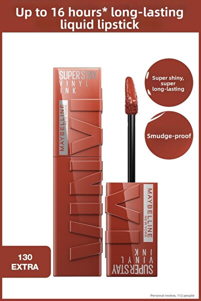 Maybelline New York أحمر شفاه سائل لامع يدوم طويلًا من سوبر ستاي فينيل إنك، 1...