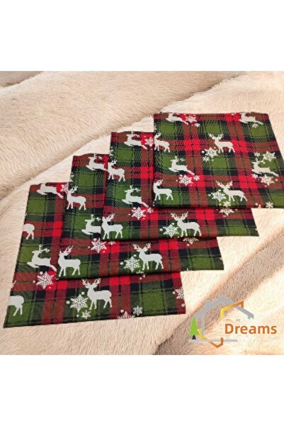 DÜŞLER EV TEKSTİLİ 4 bucăți de huse de pernă cu model de Anul Nou, huse de pe...