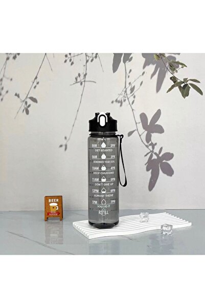 QUCCO قارورة مياه تحفيزية سعة 900 مل، للمدرسة، للرحلات، للجري