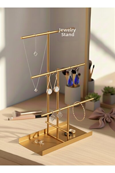 TWİN HOME Gold Jewelry Stand, Jewelry, Earring, Bracelet, Necklace Set, Jewel...