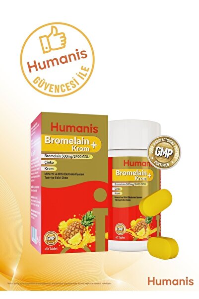 Humanis Bromelain+Chrome, Zinc 60 Tablets