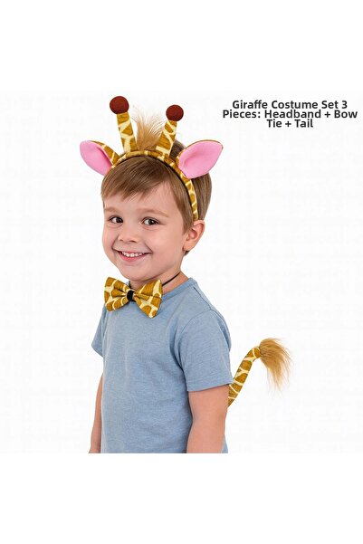 Twin Store Giraffe Costume Accessory Set 3 Pieces - Crown Bow Tie Tail