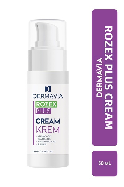 Dermavia كريم روزكس بلس 50 مل - زيت شجرة الشاي والكبريت والأزيلايك وحمض الهيا...