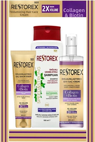Restorex Sada péče o vlasy s kolagenem a biotinem proti vypadávání vlasů (3 d...
