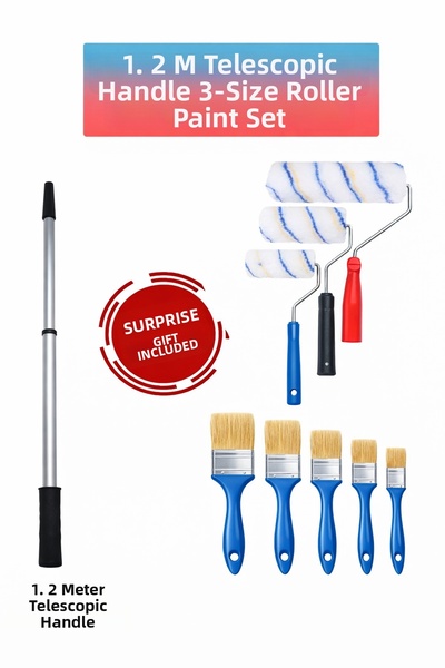 felix express Wall Painting Set Paint 1.2 m Telescopic Handle 3 Size Rollers ...