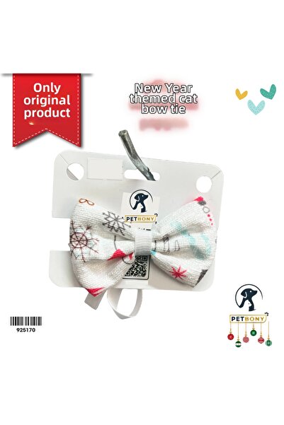 PETS & OTHERS ربطة عنق على شكل قطة بطابع العام الجديد
