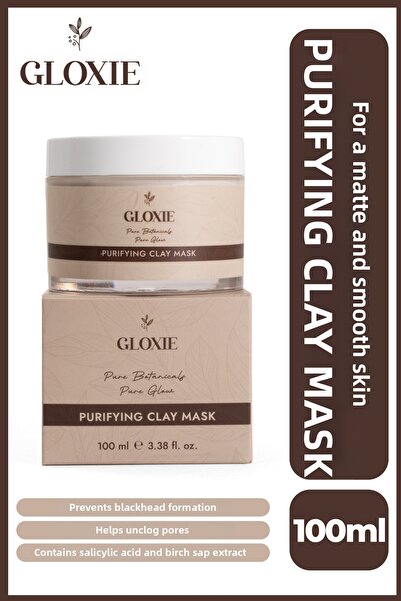 Gloxie قناع الطين المنقي لتضييق المسام ومضاد لحب الشباب والرؤوس السوداء 100 مل