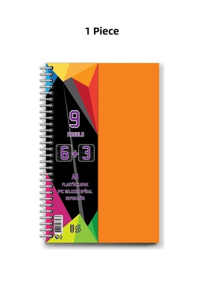 Toptan Bulurum Copertă spirală PP 6+2+1 225 coli 9 Semn de carte Notebook