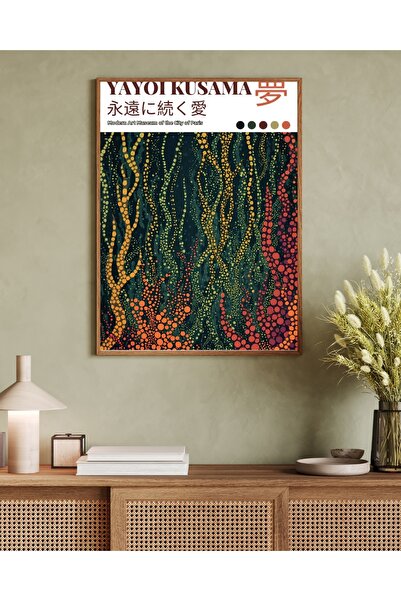 woodhomeworks Decor de birou și living dintr-o singură piesă, tablou Yayoi Ku...