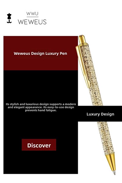 Weweus Gold Golden Yellow Sequin Luxury Ballpoint Pen