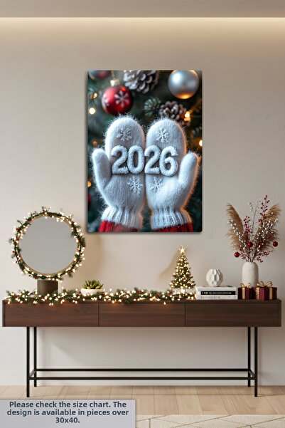 DekorHane Metal Print - 2026 Gloves New Year, Happy New Year, Christmas, Happ...