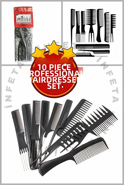 İnfeta Set profesional de coafură din geantă piese Set de piepteni pentru coa...