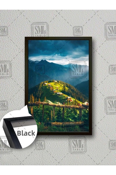 SML TABLO Peisaj natural al plăcii de pășune, Marea Neagră, Rize, Munții Fumu...